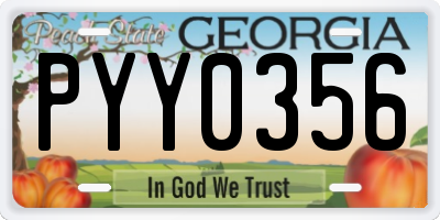 GA license plate PYY0356