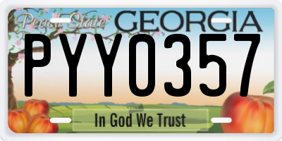 GA license plate PYY0357