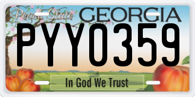 GA license plate PYY0359