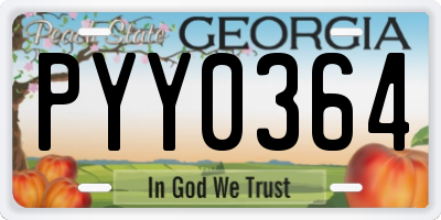GA license plate PYY0364