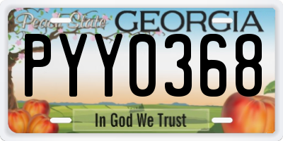 GA license plate PYY0368