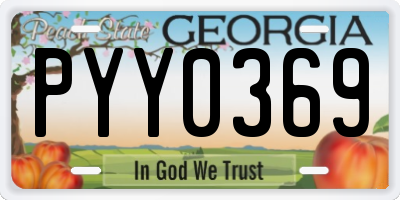 GA license plate PYY0369