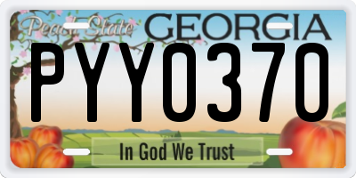 GA license plate PYY0370