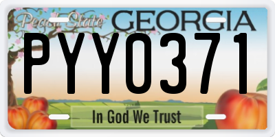 GA license plate PYY0371
