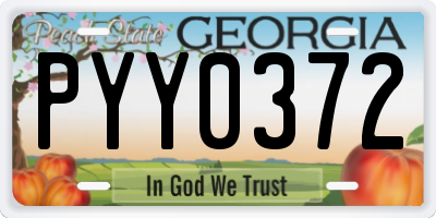 GA license plate PYY0372