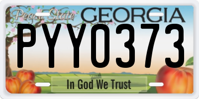 GA license plate PYY0373