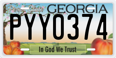GA license plate PYY0374