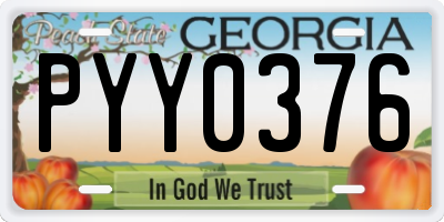 GA license plate PYY0376