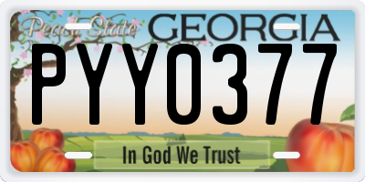 GA license plate PYY0377