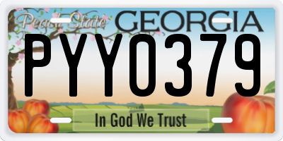 GA license plate PYY0379