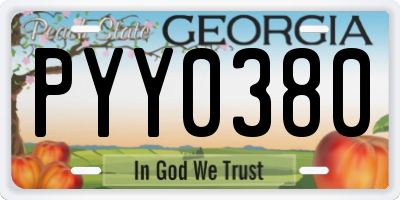 GA license plate PYY0380