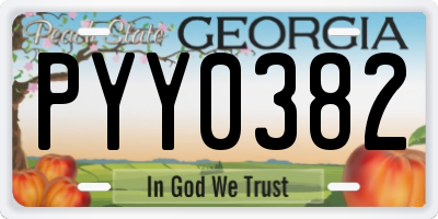 GA license plate PYY0382