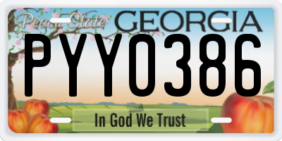 GA license plate PYY0386