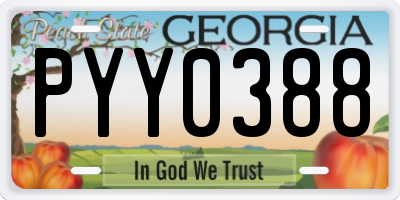 GA license plate PYY0388
