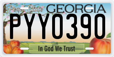 GA license plate PYY0390
