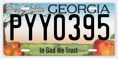 GA license plate PYY0395