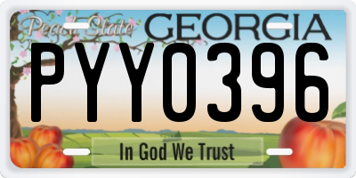 GA license plate PYY0396