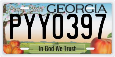 GA license plate PYY0397
