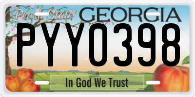 GA license plate PYY0398