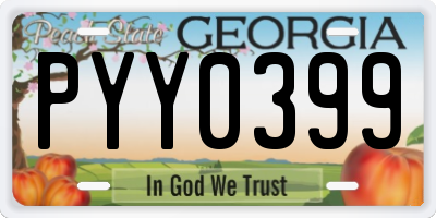 GA license plate PYY0399