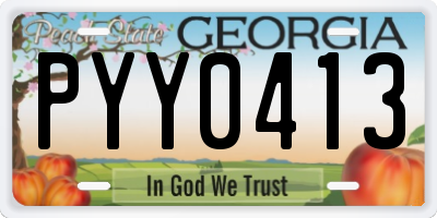 GA license plate PYY0413
