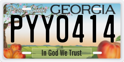 GA license plate PYY0414