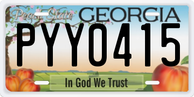 GA license plate PYY0415