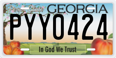 GA license plate PYY0424