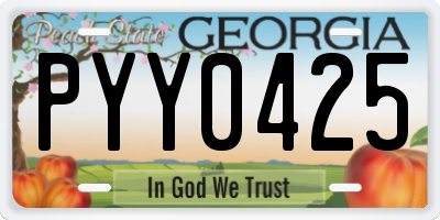 GA license plate PYY0425
