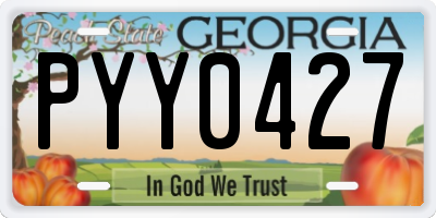 GA license plate PYY0427