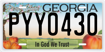 GA license plate PYY0430