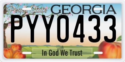 GA license plate PYY0433