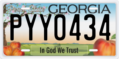GA license plate PYY0434