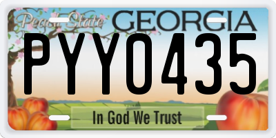 GA license plate PYY0435