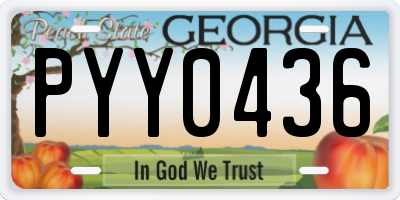 GA license plate PYY0436