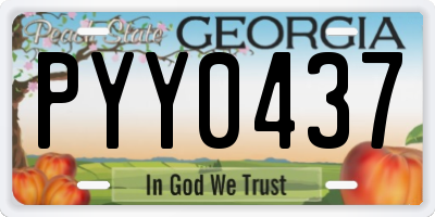 GA license plate PYY0437