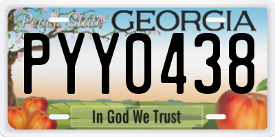 GA license plate PYY0438