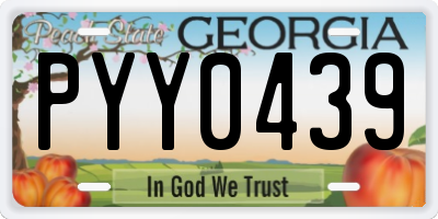 GA license plate PYY0439