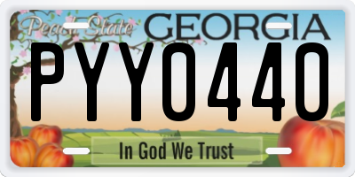 GA license plate PYY0440