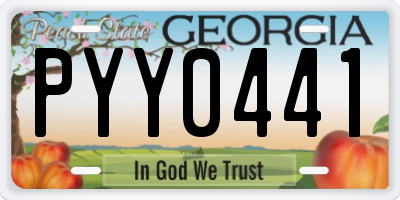 GA license plate PYY0441