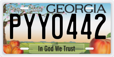 GA license plate PYY0442