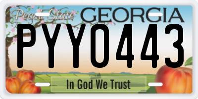 GA license plate PYY0443