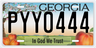 GA license plate PYY0444