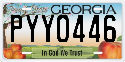 GA license plate PYY0446