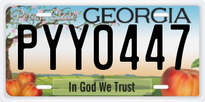 GA license plate PYY0447