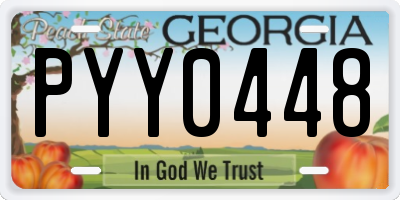 GA license plate PYY0448