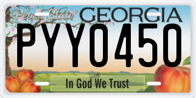 GA license plate PYY0450