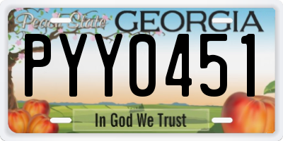GA license plate PYY0451