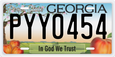 GA license plate PYY0454