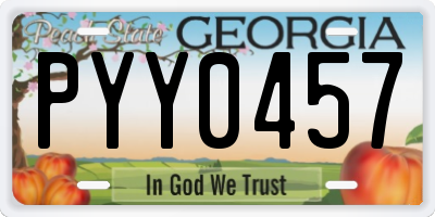 GA license plate PYY0457